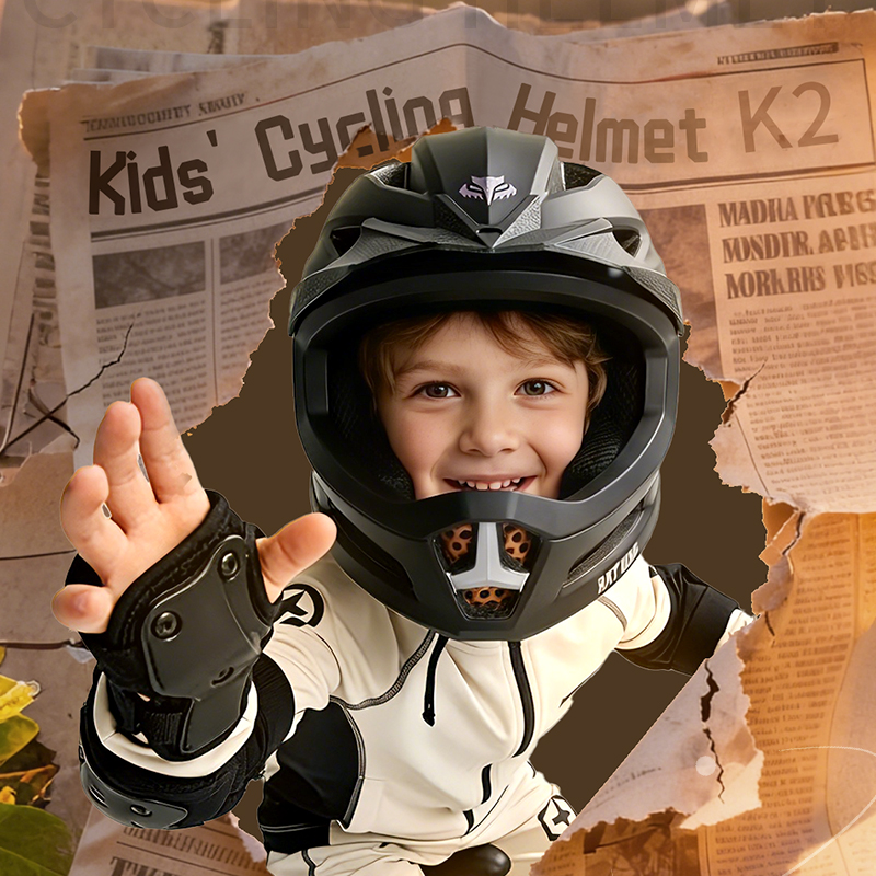 Cycling Safety Gear For Kids - Casque de vélo intégral BATFOX pour