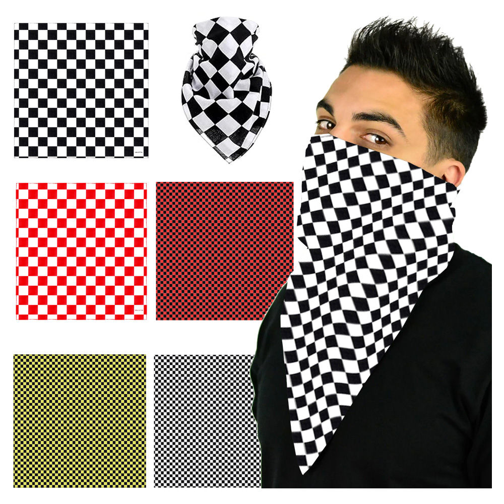 Cycling Gear Pas - Bandana de course à carreaux unisexe,