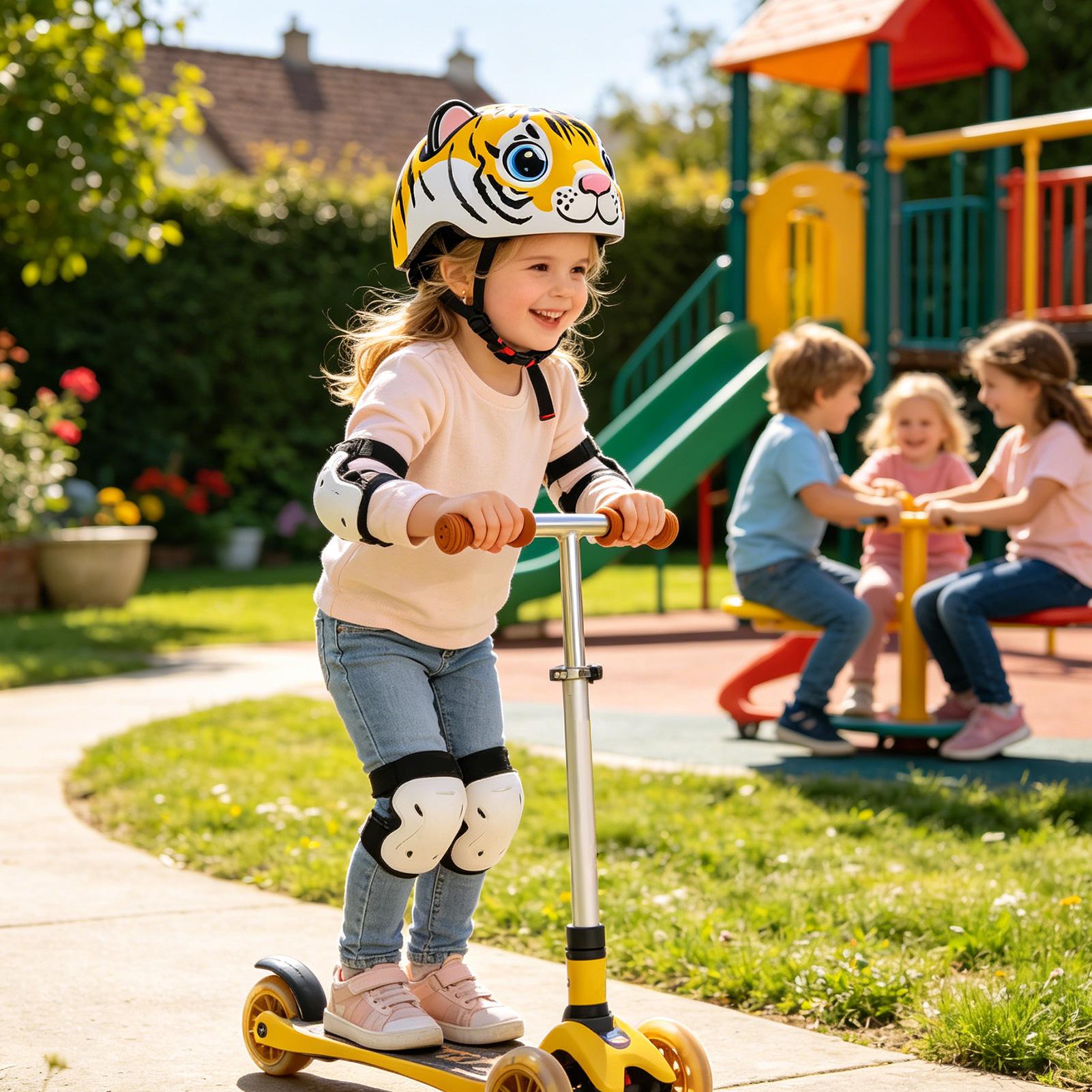 Cycling Safety Gear For Kids - Casque pour enfants à motif tigre,
